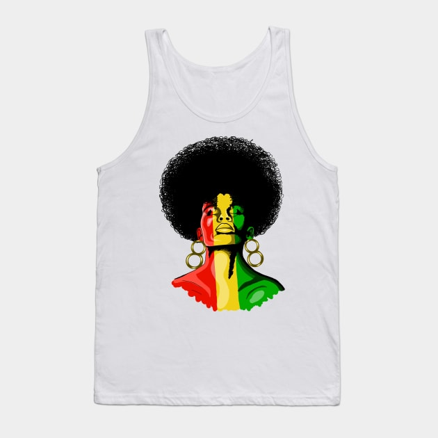 Afro Woman Afrocentric Tank Top by Merchweaver